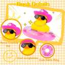 Yellow Duck Dashboard Decorations Mini Rubber Ducks Car Ornament Accessories with Mini Cowboy Hat Swim Tube Necklace and Sunglasses for Car Dashboard Home Office(N22)