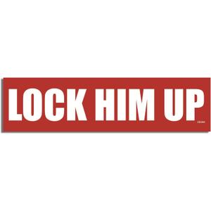 Gear Tatz - Lock HIM UP - Political Car Magnet - 2.75 X 9.75 inches - Professionally Made in The USA - Magnetic Car Decal