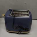 West Bend Timeless 2-Slice Toaster with 7 Browning Levels, Bagel/Waffle/Defrost Settings, High-Lift Lever, Anti-Jam, Easy-Clean Crumb Tray, 2-Slice, Blue/Gold