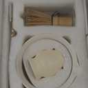 Matcha Set, Japanese Tea Set Includes Matcha Bowl with Spout, Matcha Whisk Holder (chasen), Bamboo Matcha Whisk and Bamboo Scoop, Ceramic Matcha Kit for Tea Lovers (4 PCS, Beige)