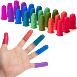 Mr. Pen- Hot Glue Gun Finger Protectors, 24 pcs, Assorted Colors Silicone Finger Protectors, Rubber Fingers Tips, Rubber Finger Covers, Rubber Finger Tips Protector, Finger Grip, Finger Rubber Tips (Deep Bright)