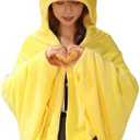 Cute Wearable Blanket Soft Cape for Adult Women Men Warm Cozy Hoodie Cute Animal Bear Cat Bunny Carpet Home