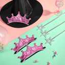Witch Hat Princess Crown Costume Accessories Set Wizard Hats Green Gloves Princess Crowns Glitter Star Wands