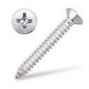 #12 x 1-1/4" (50 pcs) Flat Head Sheet Metal Screws, 304 Stainless Steel (18-8), Phillips Drive, Self Tapping, Corrosion Resistant Screws for Wood, Sheet Metal and More