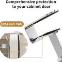 Over Cabinet Towel Holder, Stainless Steel Over The Cabinet Towel Rack Bars for Kitchen Cabinet Doors, Dish Towel Holder with Hooks, 2 Pack (Brushed Nickel)