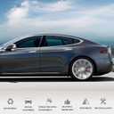 YHCDSEA for Tesla Model S Rear Side Window Covers Louvers Sport Style Cool Exterior Decoration fit Tesla Model S 2017-2025 Accessories (Glossy Black)
