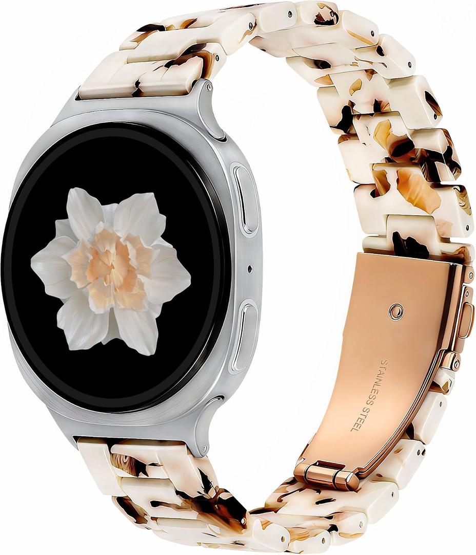 Wearlizer Resin Bands Compatible with Samsung Galaxy Watch 8 Band 40mm 44mm/Galaxy Watch 8 Classic 46mm, Dressy Lightweight Bracelet Strap Accessories for Galaxy Watch8 Women Men