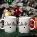 2026 New Grandparents Mugs Set - Grandpa Grandma Coffee Mug, Baby Reveal Pregnancy Announcement Gifts for First Time Grandparents to Be, Pregnancy Announcement Gifts for Grandfather Grandmother