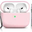 for AirPods Pro 2 Case Cover with Cleaning Kit, Soft Protective Case for Airpod Pro for Men and Women, Compatible with AirPods Pro 1/2 Gen, Wireless Charging Support with Keychain - Light Pink