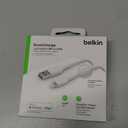 Belkin BoostCharge Braided Lightning Cable - 6.6ft/2M - MFi Certified Apple iPhone Charger USB to Lightning Cable 6ft - iPhone Cable - iPhone Charger Cable - Apple Charger - USB Phone Charger - White