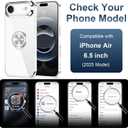 Tnarru Designed for iPhone Air Case with Stand [Magnetic Ring Holder Kickstand] Soft TPU Bumper Non-Yellowing Anti-Scratch Lightweight Slim for iPhone Air Case Silver and Clear (iPhone Air [6.5 Inch])