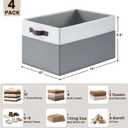4 Pack Large Closet Storage Baskets Bins for Shelves | Fabric Closet Organizers and Storage with Handles Home Organization | Decorative Collapsible Baskets for Organizing Clothes Toy Nursery 14"x10"