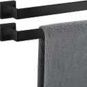 Towel Bar 2 Pack for Bathroom 36 Inch Matte Black Towel Holder 12/16/20/24/28/32/36 Inch Stainless Steel SUS304 Rustproof Towel Rack Modern Square Towel Rod for Bathroom Wall(2, Matte Black, 36 Inch)