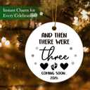 2 x Gifts for Expecting Parents, Expecting Baby Christmas Ceramic Ornaments, and Then There were Three Coming in 2026 Ornaments (Dark Black)