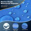 1200D Waterproof Boat Cover - Fits 16' to 18.5' ft Bass, V-Hull, Tri-Hull, Fish & Ski, Runabout Bowrider Boats - Heavy Duty Canvas Blue