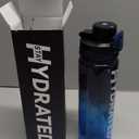 Water Bottle, 32 oz Motivational Water Bottles with Time Marker-Tritan & BPA Free, Sports Water Bottle with Time to Drink & Strap, Wide Mouth, Leakproof -Gift for Christmas Gym Fitness & Outdoor (33.8 Ounces, Black Blue)