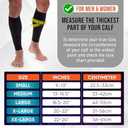 Calf Compression Sleeves for Men and Women - (1 Pair) Footless Compression Socks Support for Varicose Veins, Nursing, Pregnancy, Running - PhysFlex Leg Sleeve Brace for Shin Splints, Pain Relief and Reduces Swelling (Black, Medium)