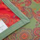100% Cotton Muslin Blanket Jacquard Red Paisley Quilt, Super Soft 3 Layers Gauzy Breathable Reversible Lightweight Bed Cover Bedspread Coverlet for All Seasons, King(98"x94"), No Pillow Sham