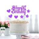 50th Birthday Decorations for Girls, Princess Crown Queen Tiara, It's My 50th Birthday Sash, 50 Year old Cake Topper, Number Balloons Set for Party Supplies, Purple