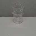 Sticker Display, Rotating Display Stand, Clear Business Card Holder, Acrylic 3 Tier Spinning Display Stand Holds 3.5" Greeting Gift Brochure Postcard for Office Home Desk Vendor Events Booth Supplies