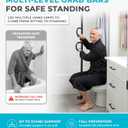 Stander Double Handle Non-Rotating Floor to Ceiling Grab Bar, No-Drill Tension Mounted Transfer Pole for Seniors, Bath Safety & Bedside Assist Rail for Home Standing Support & Fall Prevention, Black, 84"L x 18"W