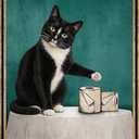 3 x Crazysign Funny Cat Bathroom Toilet Decor Sign Tuxedo Cat Your Butt Napkin My Lord Tin Sign for Cat Lovers Gift 8x12 INCH (3055)