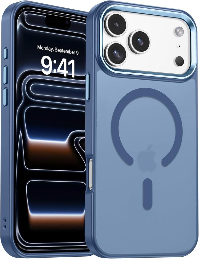 BENTOBEN Magnetic for iPhone 17 Pro Max Case 2025, [Compatible with MagSafe] Translucent Matte Slim Shockproof Anti-Slip Anti-Yellow Women Men Protective Phone Case for iPhone 17 Pro Max 6.9",Blue