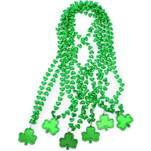 JOYIN 18 Pcs St Patricks Shamrock Necklaces Irish Clover Green Bead Pendant Necklace St. Patrick's Day Party Costume Necklace Dressing-up Accessories Saint Patricks Decorations Party Favor Supplies