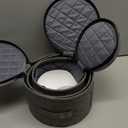 punemi China Storage Containers, Dish Storage with Rigid Top Side Bottom Support & Felt Dividers for Charger Plates Dinnerware, Perfect for Moving Supplies, 4PCS Stackable Fine China Storage, Gray