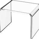 Acrylic Step Stool Small Stool, Clear Acrylic Foot Stool for Bathroom Bedroom Kitchen Holds Up to 250lbs Clear (with Non-Slip, 12.6'' x 9'' 9.8'')