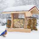 XL Hopper Bird Feeder for Outside - DIY Birdfeeder Kits for Adults to Build - Ranch Feeder W/Suet Cages - Heavy Duty 3/4" Red Cedar - Longtime Durability - 10 Lbs Compacity, 13" Size