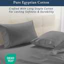 LANE LINEN 100% Egyptian Cotton King Sheets Set, Soft & Comfy Sateen Weave No Pill Mercerized Cotton Sheets King, Fully Elasticized Reinforced French Seam Fitted King Bed Sheets Charcoal Gray