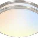 hykolity 16 inch Dimmable LED Flush Mount Ceiling Light Fixture, Brushed Nickel, 36W, 2200LM, 2.7/3/3.5/4K/5K Adjustbale, 120Light Angle, CRI80, Ceiling Lamp for Bedroom, Kitchen, Office, ETL Listed