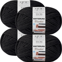 #6 Super Bulky Blanket Yarn for Crocheting - 4 Skeins(Each 10.5oz/300g, 220yds/201m), Chunky Chenille Thick Plush Big Soft Yarn for Crocheting Knitting Blankets, Black