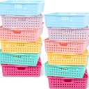 12 Pack Turn‑In Paper Trays for Classroom, Pastel