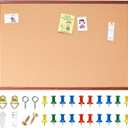 24x36 inch Walnut Color Framed Cork Board - Stylish Home Decor, Versatile Pinning Surface, Includes Hanging Kit