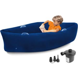 Inflatable Sensory Chair for Kids, Sensory Toys for Autistic Children,60 inches Comfy Chair Sensory Pea pod with Pump - ADHD Chair Provide Sensory Input & Therapeutic Compression - Blue