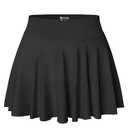 OQQ Women Mini Skirts 2 in 1 Flowy Basic Versatile Stretchy Casual Flared A-line Skirt with Pockets Black, XL