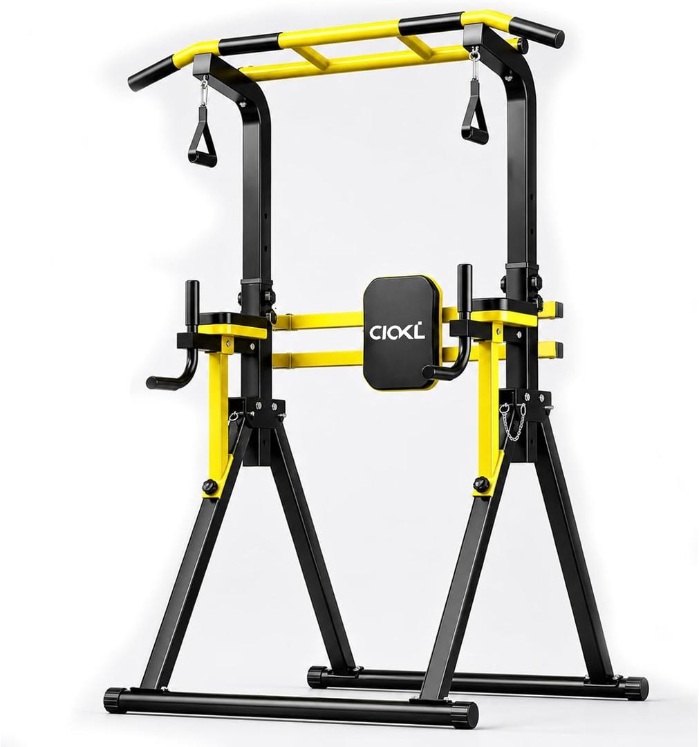 Foldable Pull Up Bar Free Standing, Upgraded Free Standing Pull Up Bar Station, Multi-function Power Tower Dip Bar, Assistance Bands Home Gym Strength Training Equipment