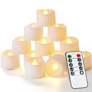 Homemory 8 pcs Remote Timer LED Tea Lights Candles, 400+Hours Flickering Flameless Battery Votive Tealights for Tabletop Lighting, Centerpieces Decor, Holiday