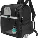 PetAmi Dog Backpack Carrier for Small Large Cat, Pet, Puppies, Ventilated Pet Hiking Backpack Travel Bag, Airline Approved Cat Backpack Carrier, Safety Back Support, Camping Biking, Max 18 lbs, Black