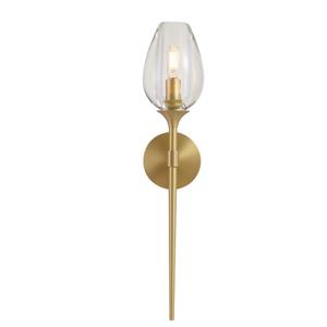 Brass Wall Sconces Lights Indoors Gold Bathroom Wall Sconces, black and gold wall sconces Wall Lights for Mirror Perfect for Living Room Bedroom Dresser Aisle Glass Crystal Sconce,(Brass Color)
