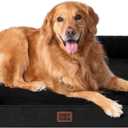 EHEYCIGA Orthopedic Dog Beds for Extra Large Dogs, Waterproof Memory Foam XL Dog Bed with Sides, Non-Slip Bottom and Egg-Crate Foam Big Pet Couch Bed with Washable Removable Cover, Black (44.0"L x 32.0"W x 6.5"Th)