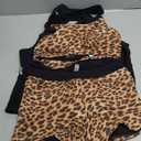 Aqua Eve 3 Piece Tankini Swimsuit for Women Tank Bathing Suit with Shorts Open Back Athletic Swimwear (Medium, Leopard and Black)
