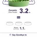 LE TAUCI Slow Feeder Dog Bowls Ceramic, 1.5 Cups Dog Food Bowl, Puppy Slow Feeder Dish for Fast Eaters, Clover Green