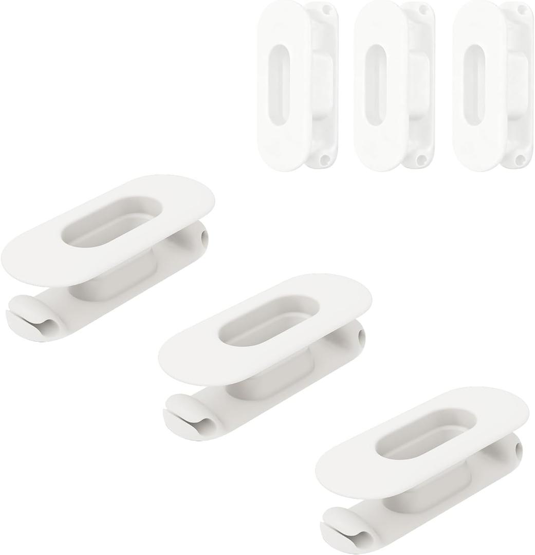 Baskiss 6 Pack Cord Organizer for Kitchen Appliances - Upgraded Stackable Silicone Adhesive Cable Management Wrap Holder for Mixer, Blender, Air Fryer, Pressure Cooker, Coffee Maker (Milky White)