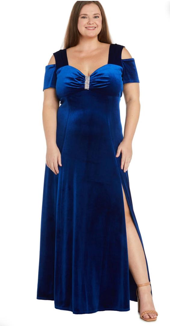 Velvet Plus Size Dress Long Formal R&M Richards 3227W