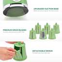 SUSTEAS Rotary Cheese Grater with Handle,Vegetable Slicer with 6 Interchangeable Blades, Reinforced Suction,Easy to Clean,Kitchen Chopper for Crushed Ice,Fruits and Nuts with Blade Storage Case,Green