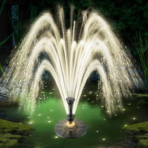 Electric Floating Pond Fountain Wram White LED Lights, Built-in Filter System, Waterfall Fountain Pump,32.8ft Power Cord, Day and Night Lighting, Energy Saving for Above Ground Pools