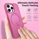 ankofave Magnetic for iPhone 14 Pro Max Phone Case with 360 Spin Stand, Matte Luxury Metallic Luster, 3.0 mm Thick Protection Hard PC Scratch-Resistant Case for iPhone 14 Pro Max 6.7", Rose Red